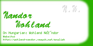 nandor wohland business card